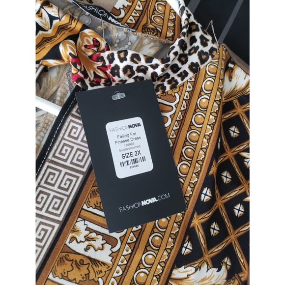 Printed mini dress NEW size 2x fashion nova dress. - Picture 6 of 6